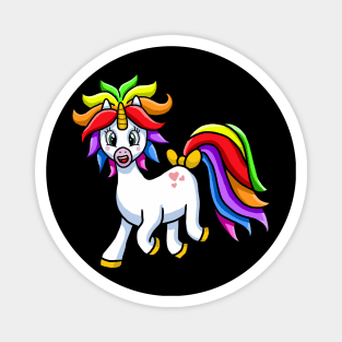 Pretty and Cute Rainbow Colored Unicorn Magnet